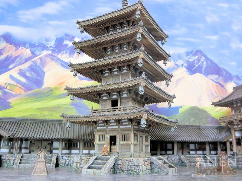 Samurai Temple Pagoda - painted 5-storey tower