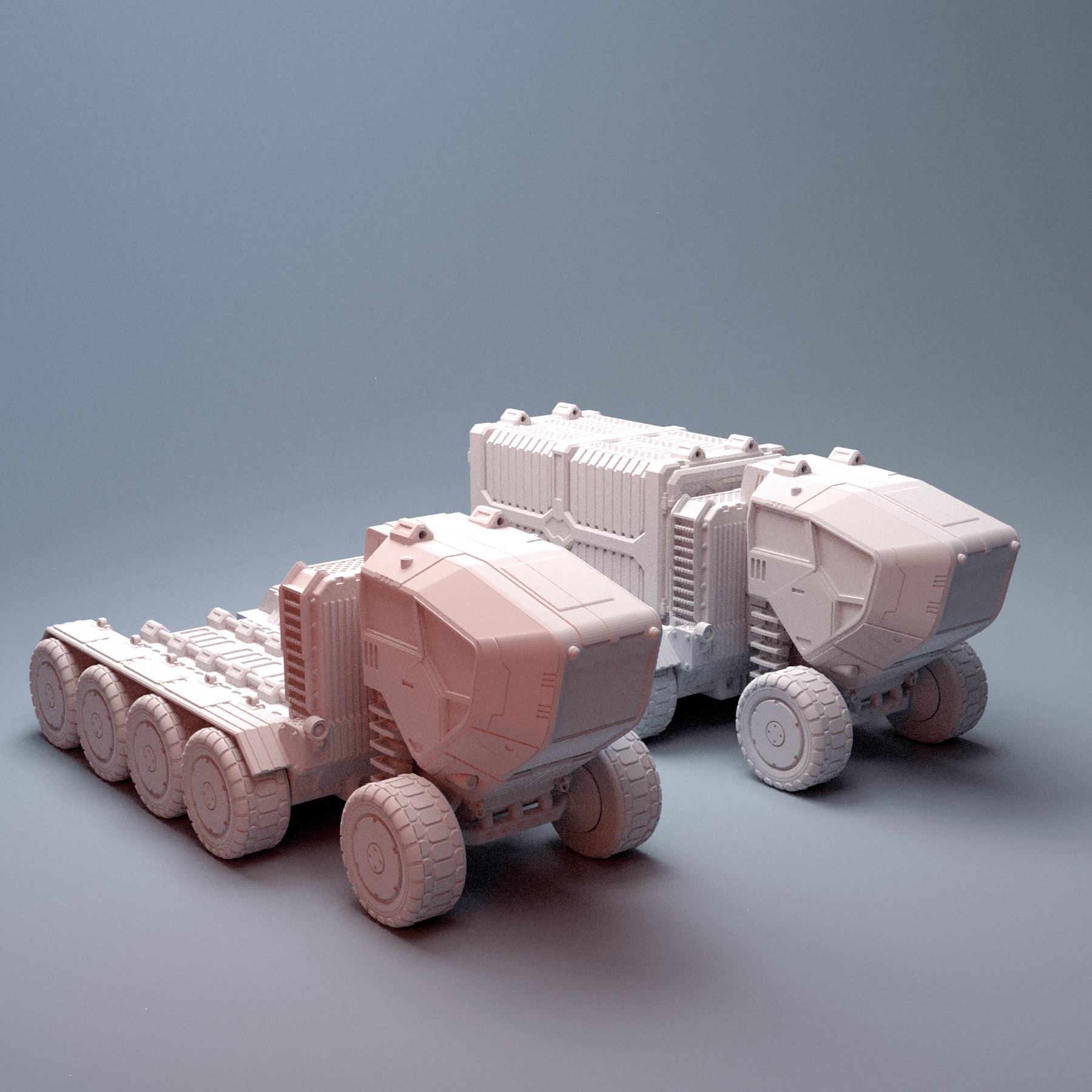 28mm Dual Convoy Urban Logistics Hub Terrain: Big Rigs & Containers