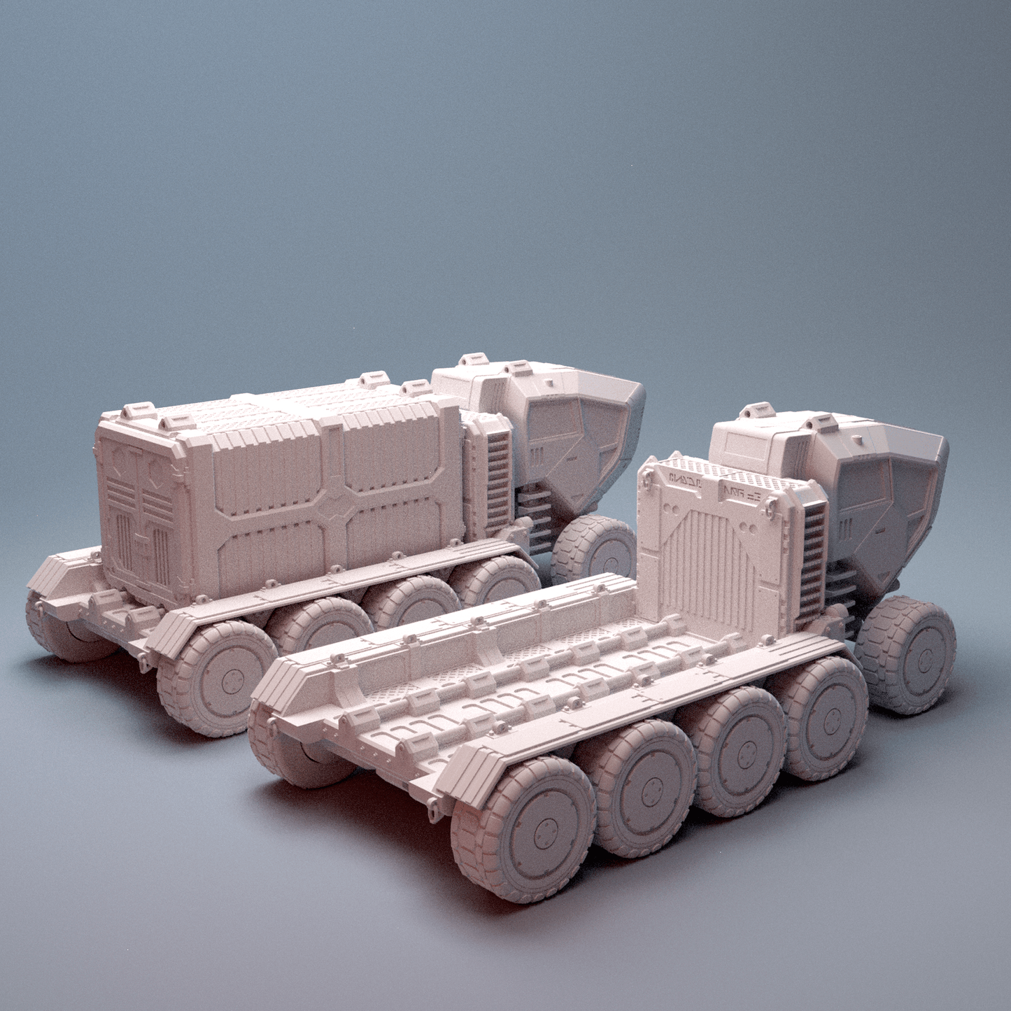 28mm Dual Convoy Urban Logistics Hub Terrain: Big Rigs & Containers