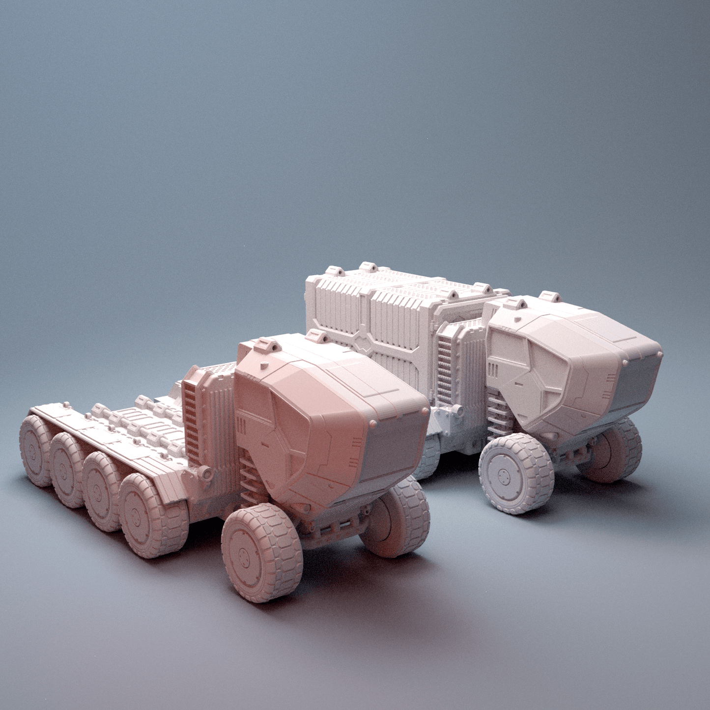 28mm Dual Convoy Urban Logistics Hub Terrain: Big Rigs & Containers