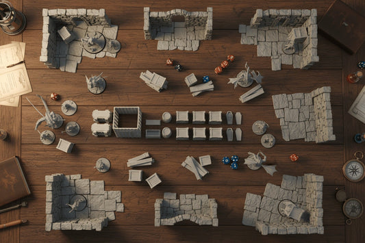 28mm Dungeon Scatter Terrain – Crates, Barrels, Altars, Coffins - Northern Foundry