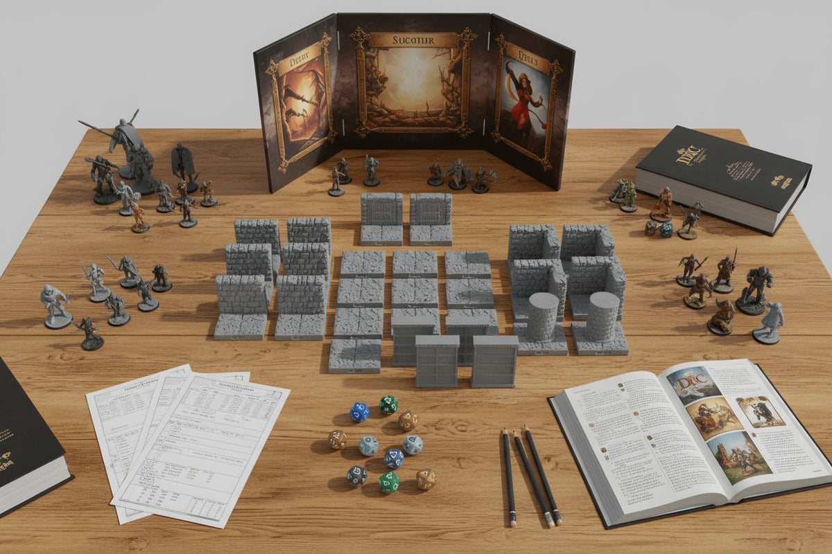 28mm Library Archive Dungeon Room Set with Minis - Northern Foundry
