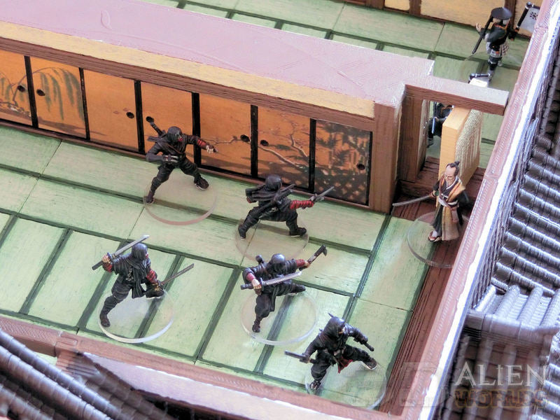 Samurai Castle painted interior - wooden detail