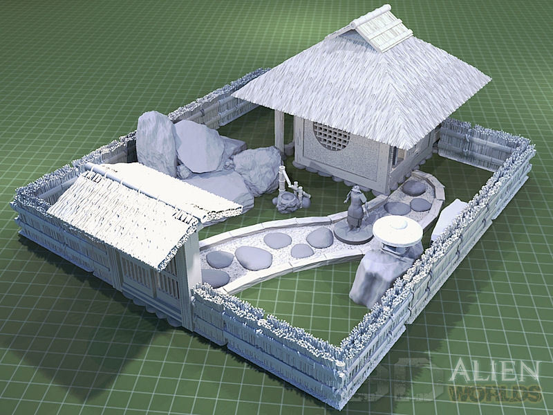 Samurai Teahouse Set painted