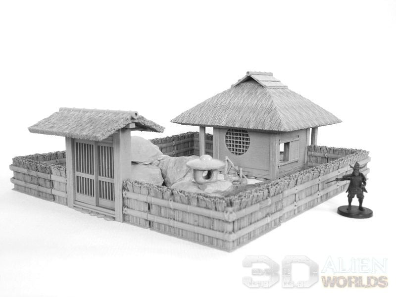 Samurai Teahouse Set unpainted grey print
