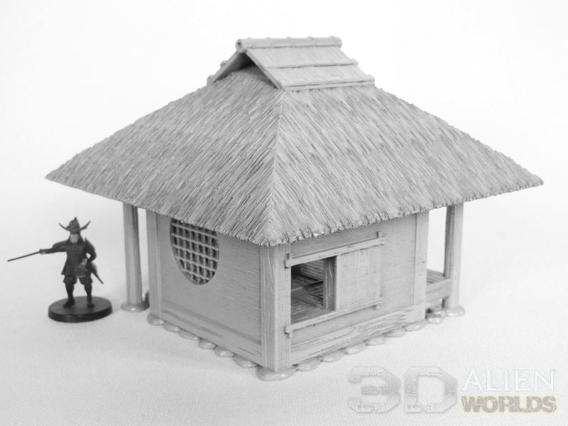 Samurai Teahouse Set unpainted grey print