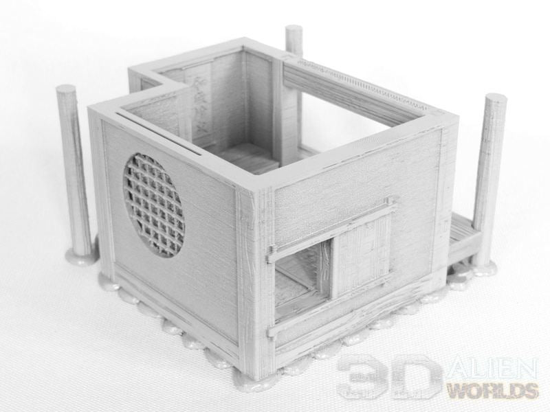 Samurai Teahouse Set unpainted grey print