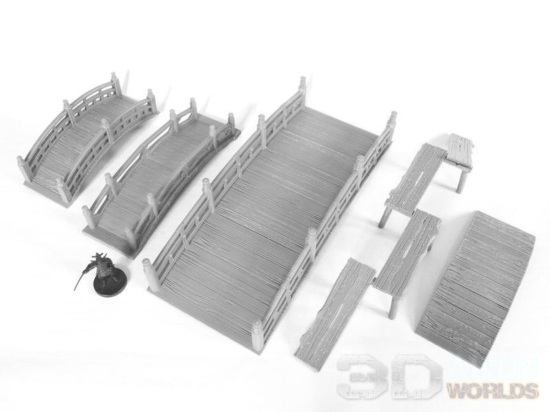 Samurai Bridges unpainted grey print
