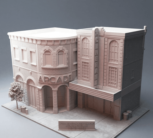 40mm Heroic Urban Entertainment District Terrain: Theater & Arcade - Northern Foundry