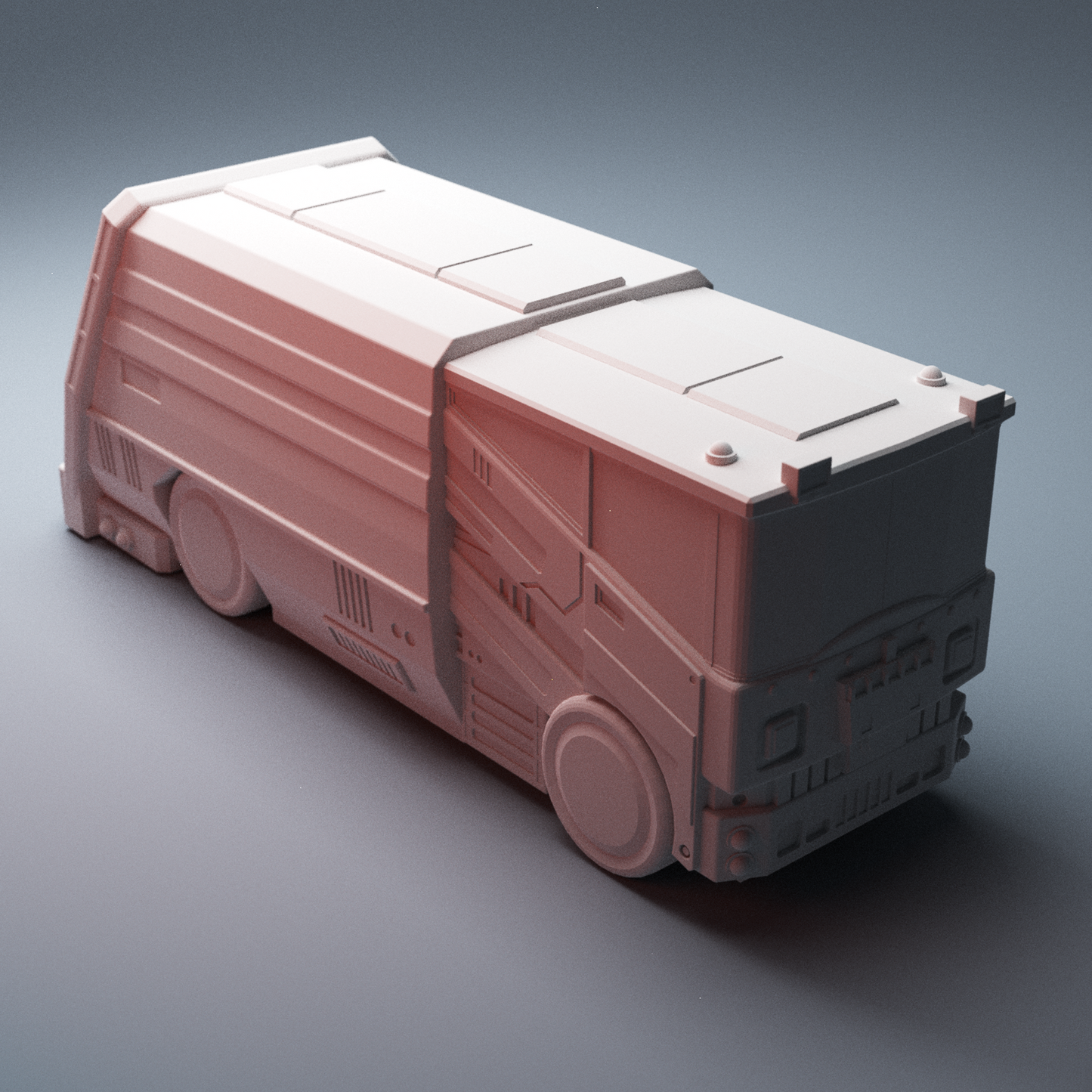 Cyberpunk garbage truck vehicle 28mm sci-fi terrain