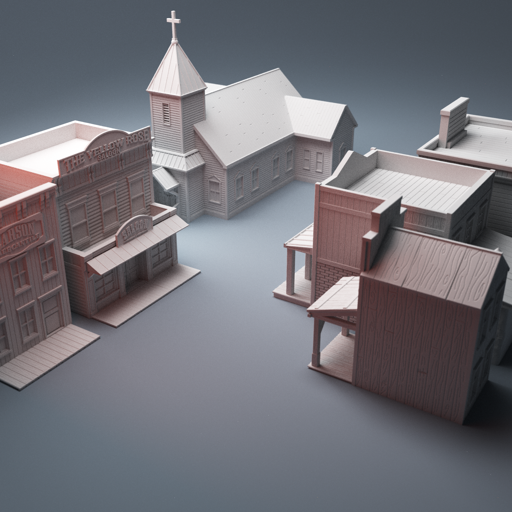 Old West town terrain bundle 28mm wild west buildings