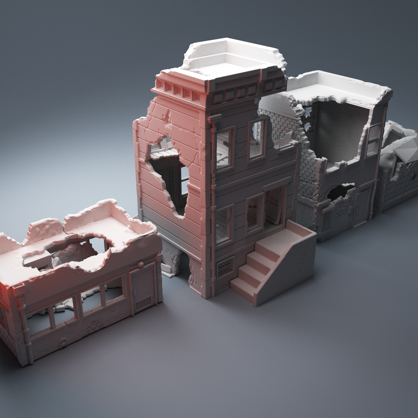 Post-apocalyptic ruined terrain wargaming