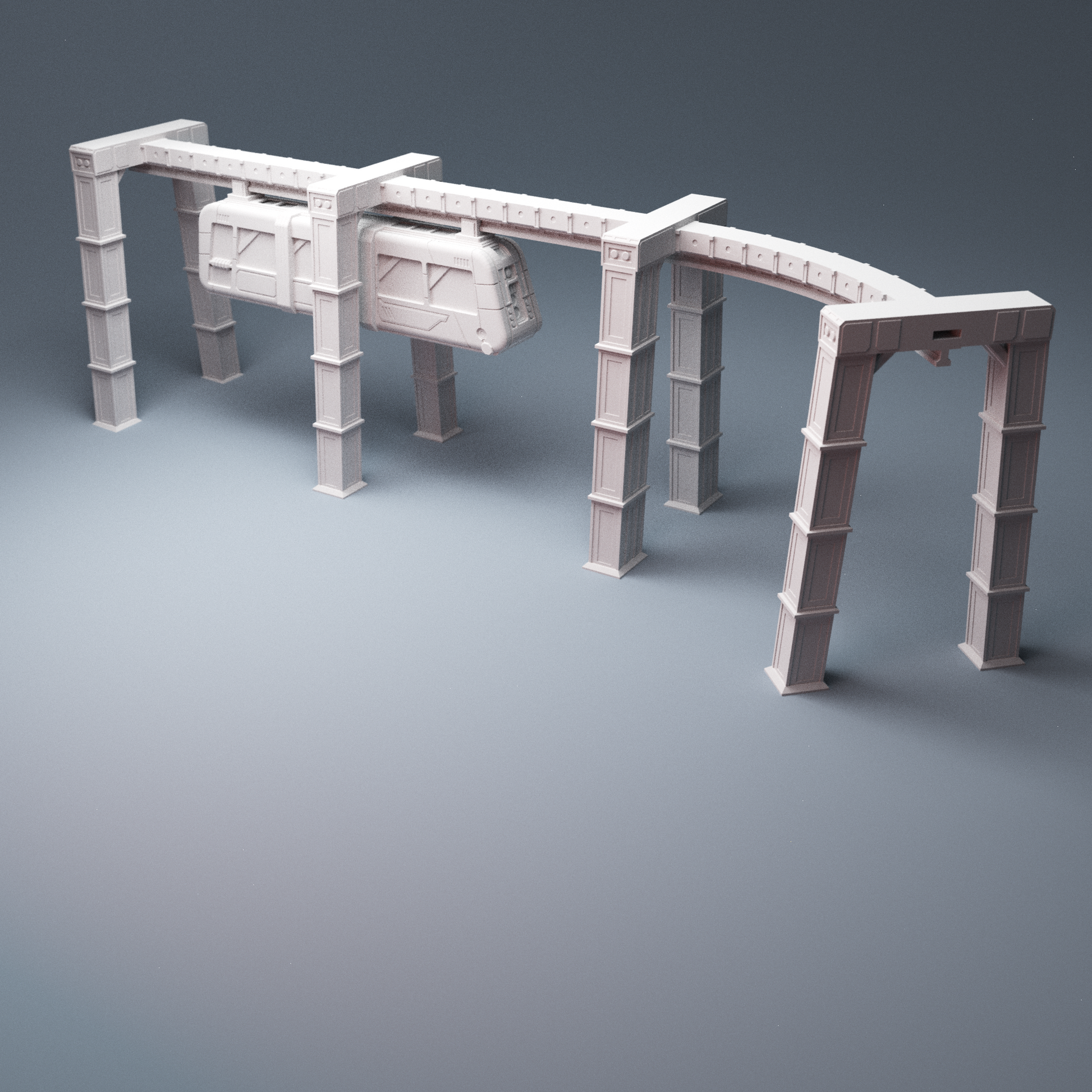 Cyberpunk monorail elevated OpenLOCK track terrain