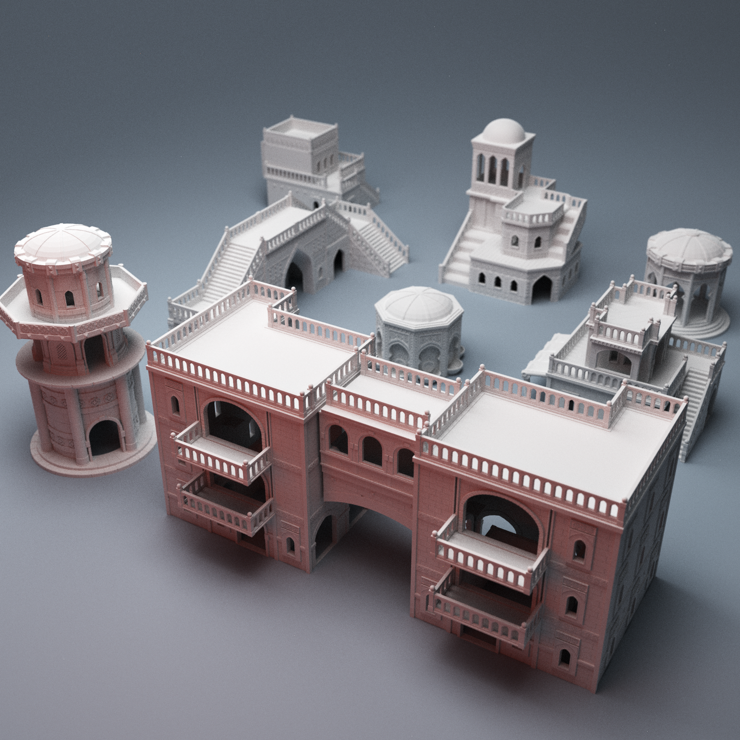Atreus settlement temple tower sci-fi buildings