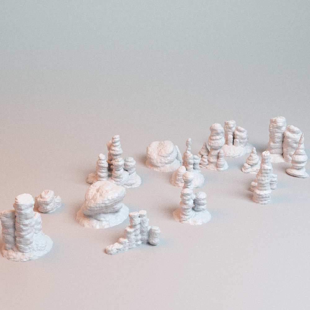 Sci-fi canyon rock formations terrain set 28mm