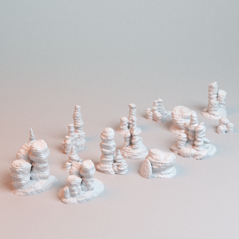 Canyon pillars sci-fi tabletop terrain