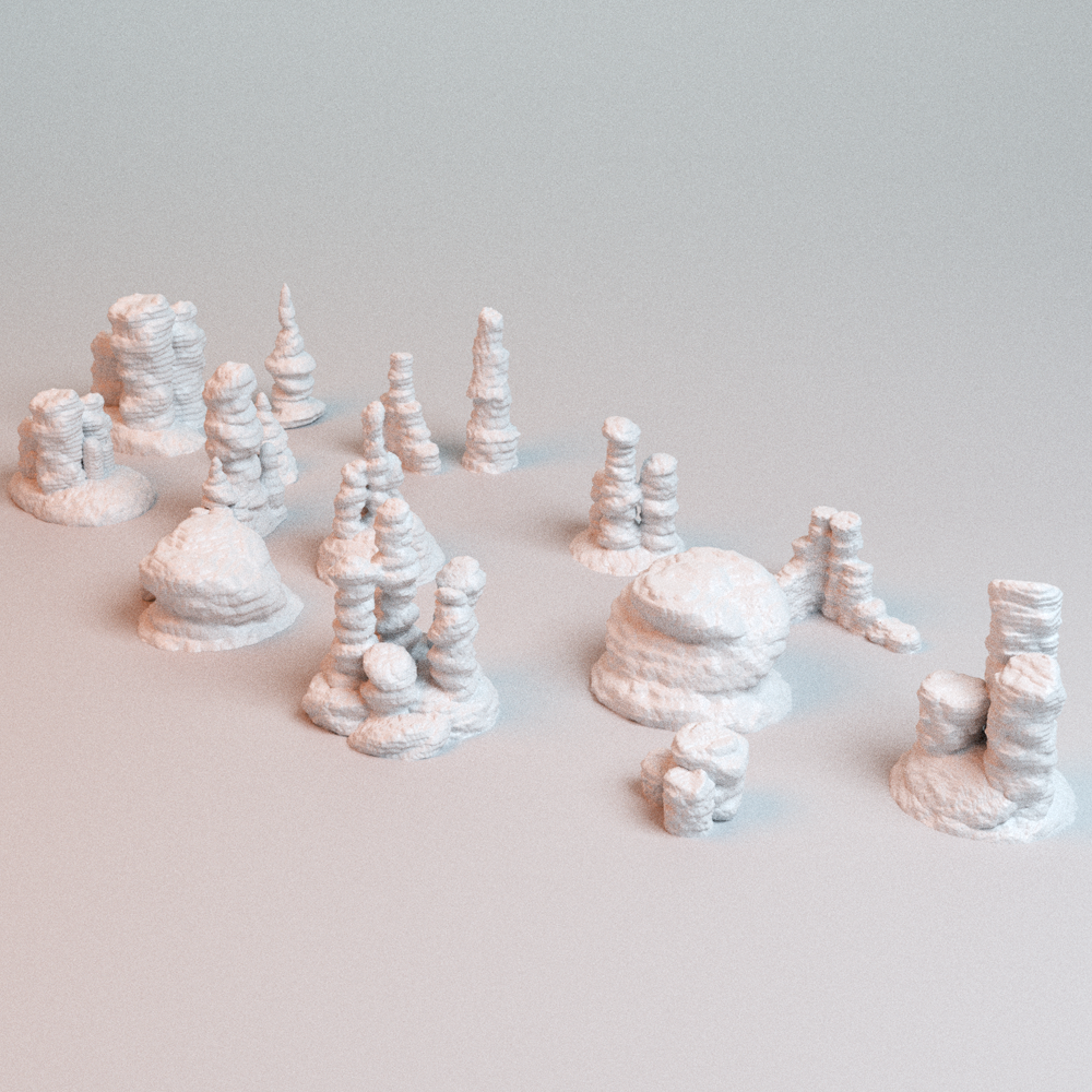 Rocky canyon battlefield terrain set
