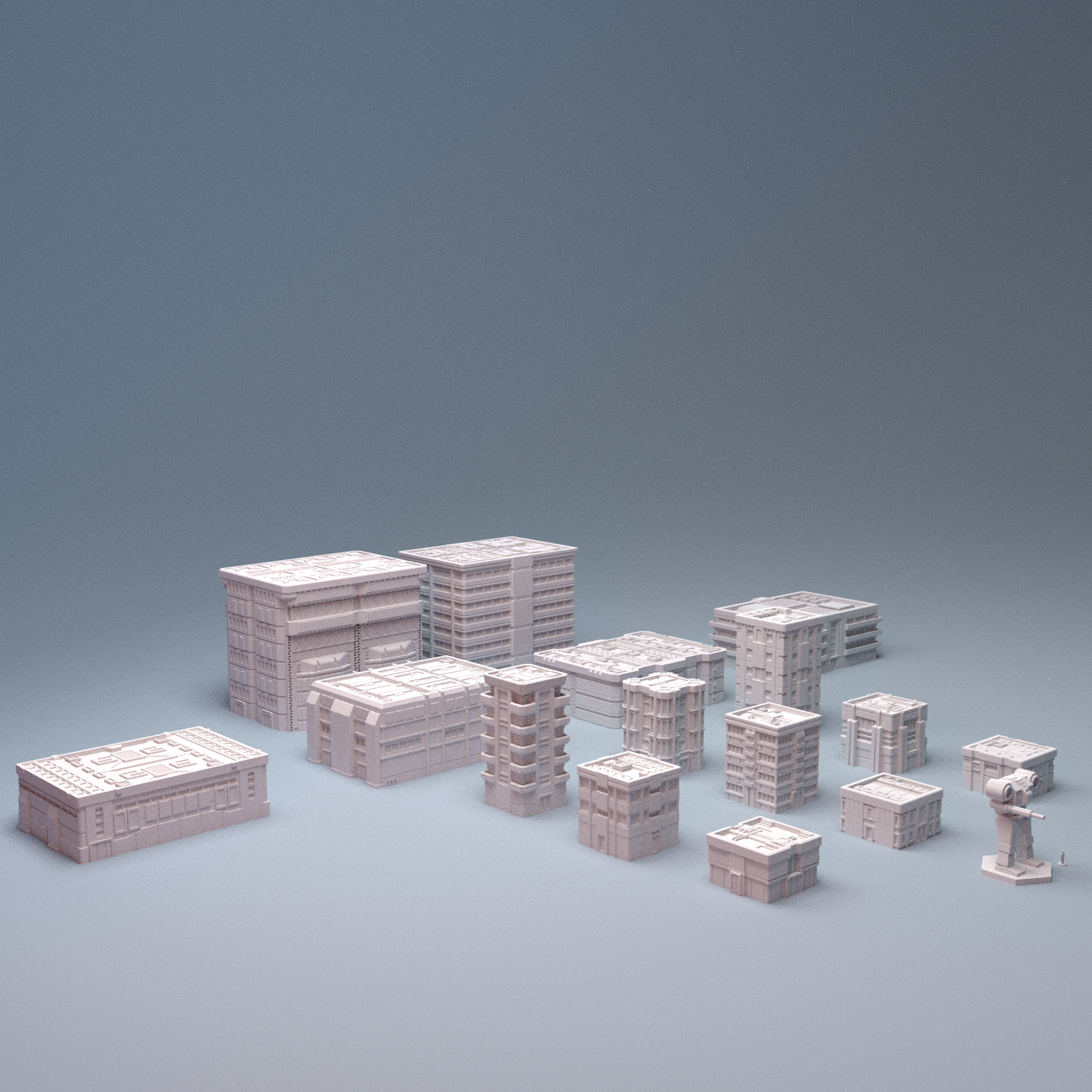 Mecha City Alpha 6mm sci-fi buildings bundle