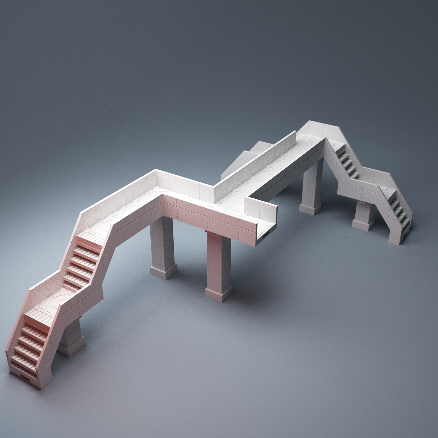 Modular walkways balconies overpass sci-fi terrain