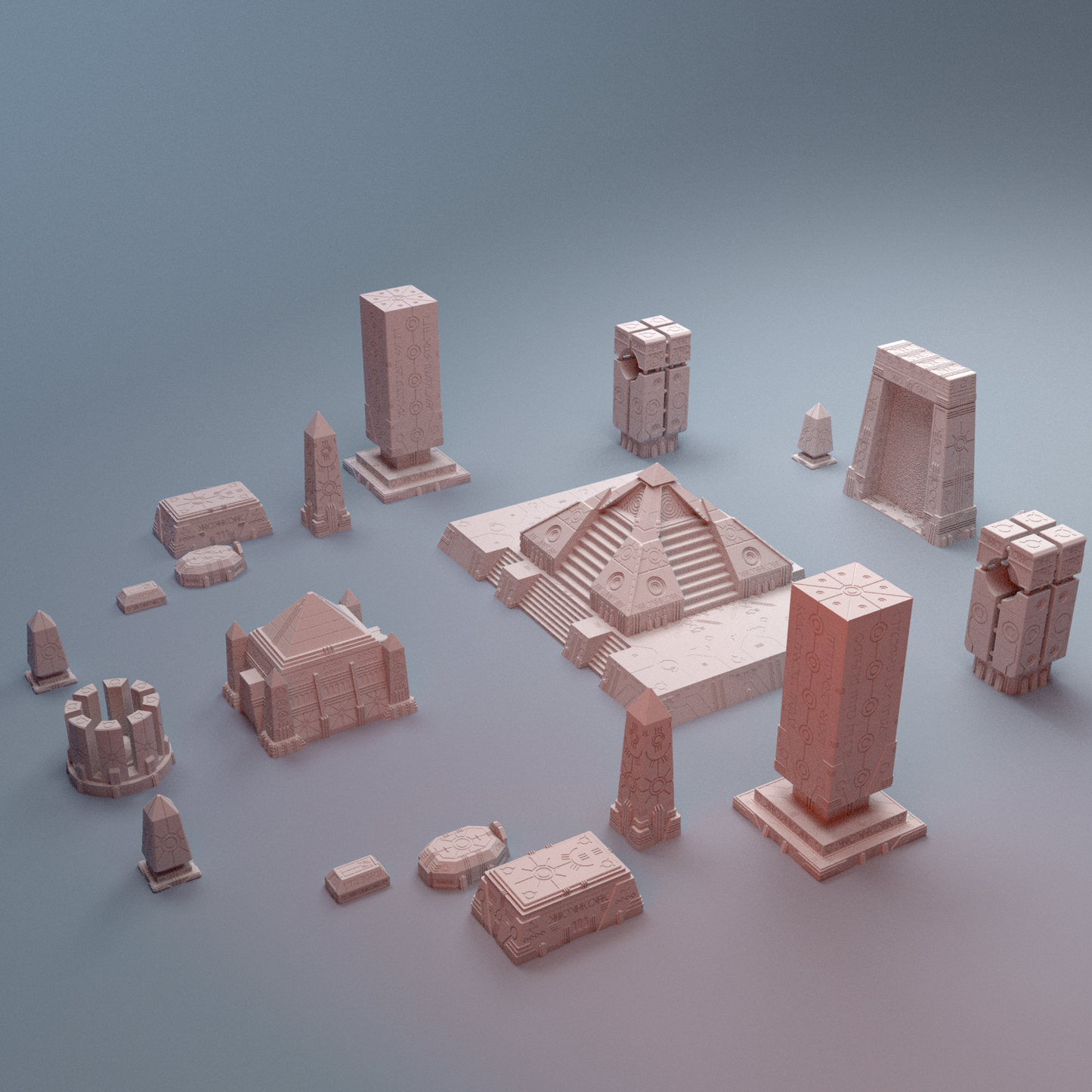 NekroWorld monuments pyramid grimdark terrain