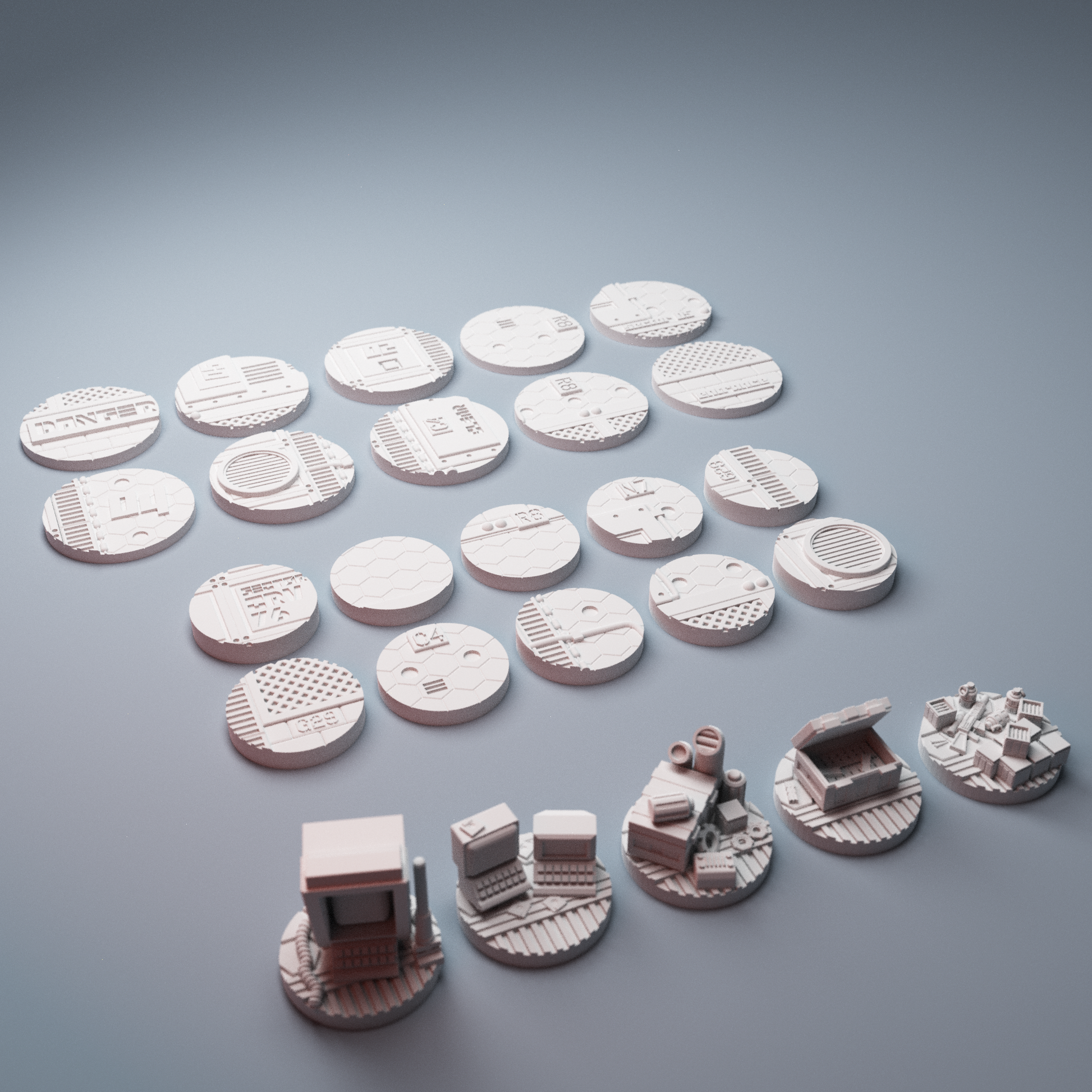 Uladh Starport sci-fi miniature bases with loot markers