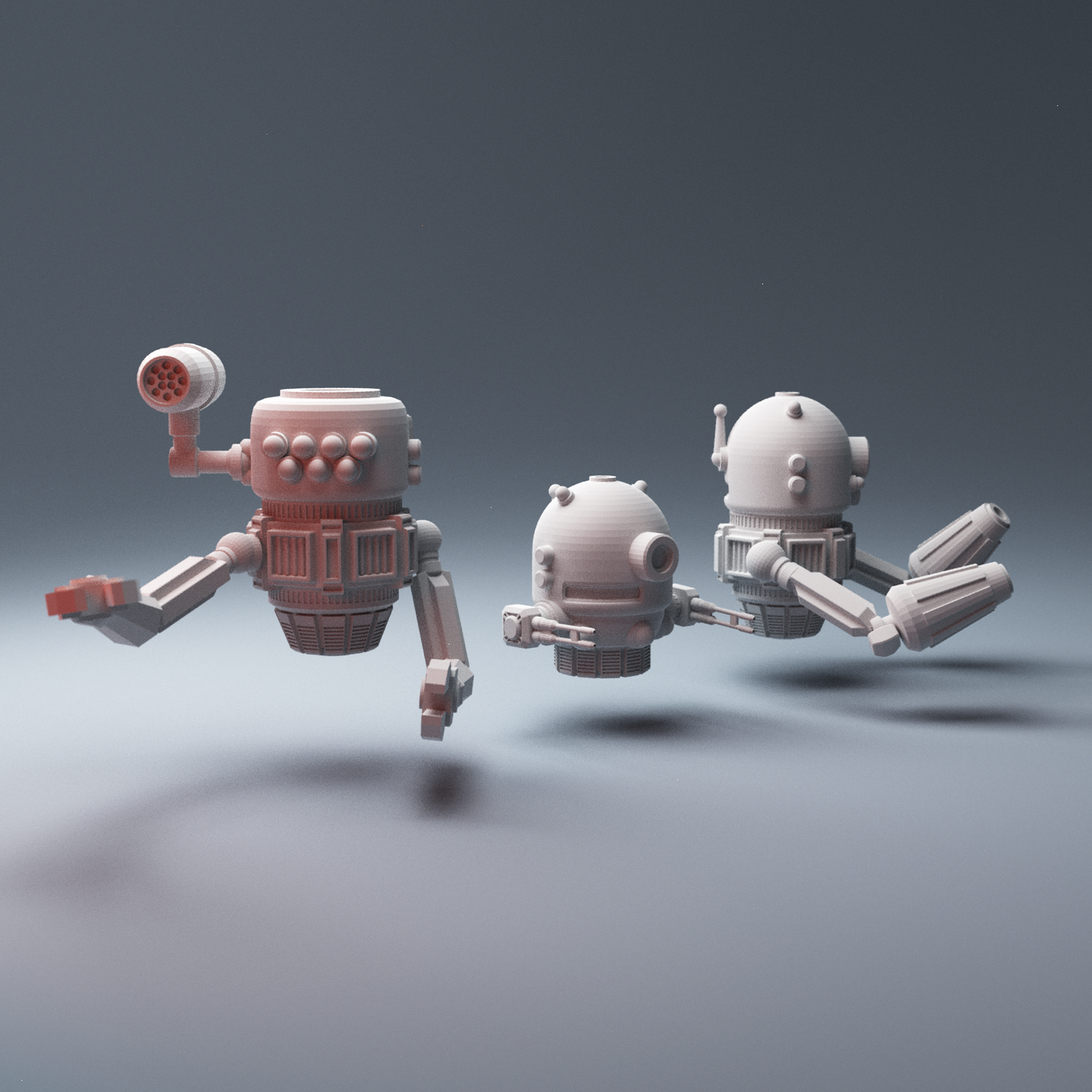 Sci-fi HoverBotz robots hover version