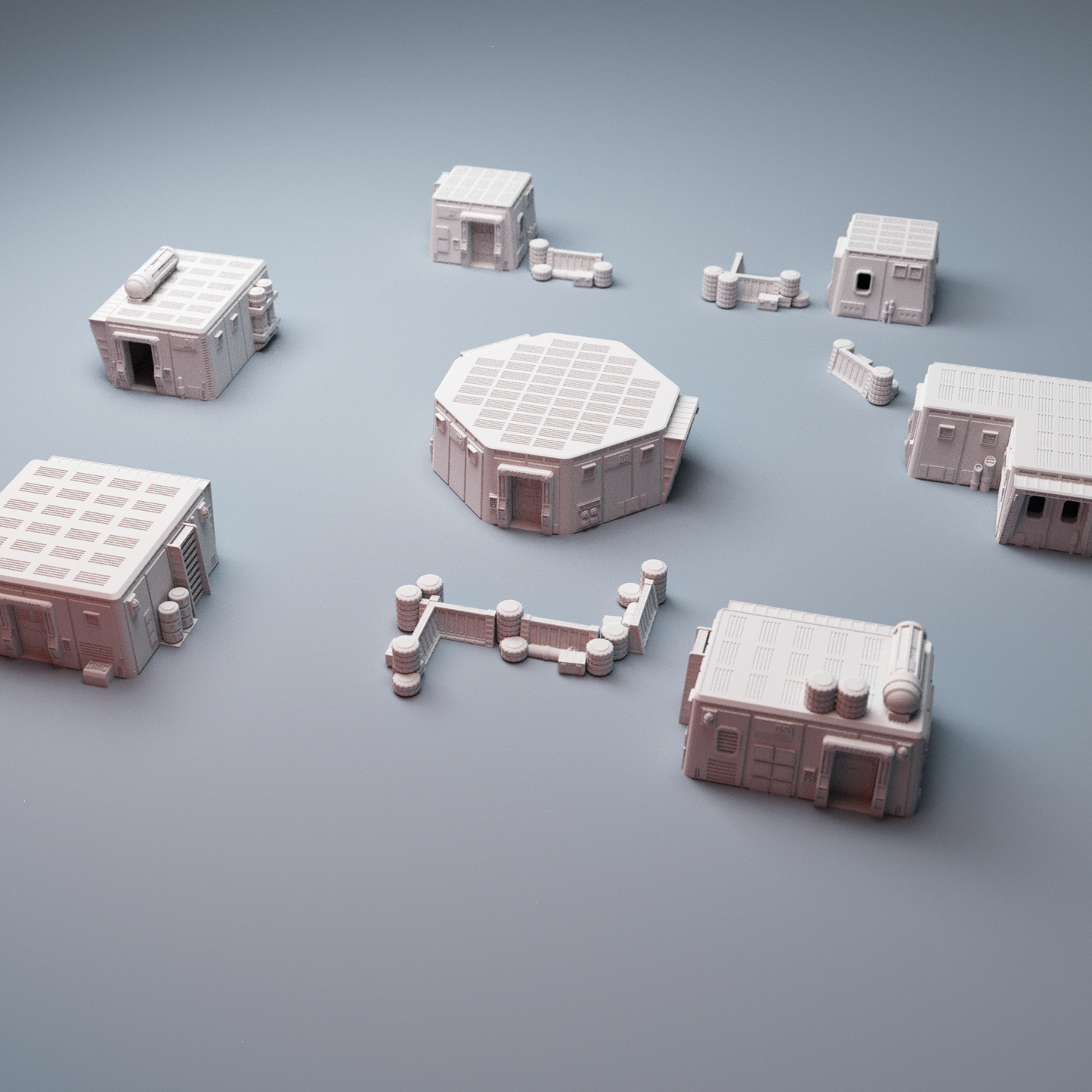 Uladh Starport sci-fi buildings bundle 28mm