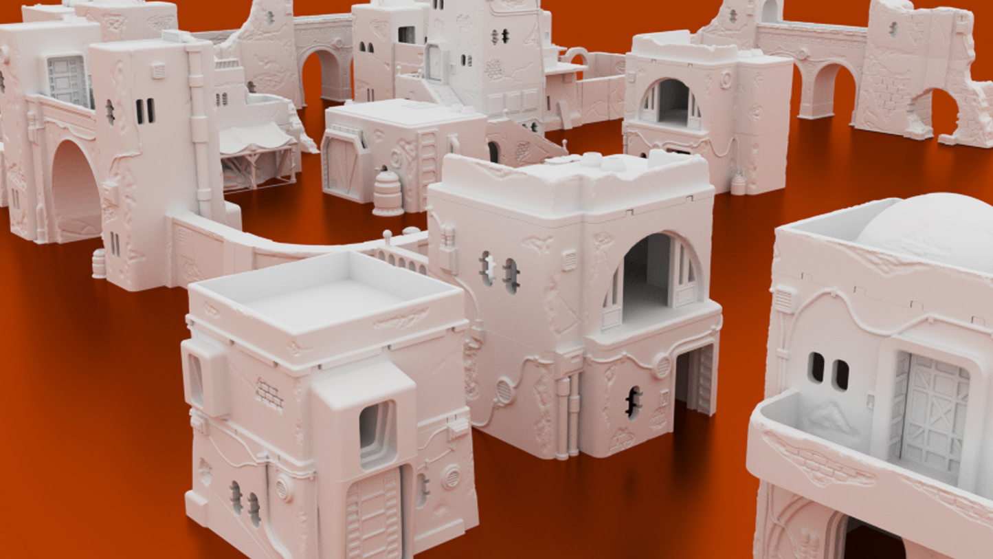 Pilgrim City sci-fi holy city terrain bundle 28mm