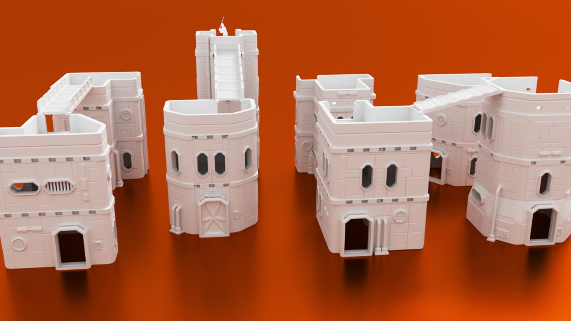 Colony Mining Town modular sci-fi buildings