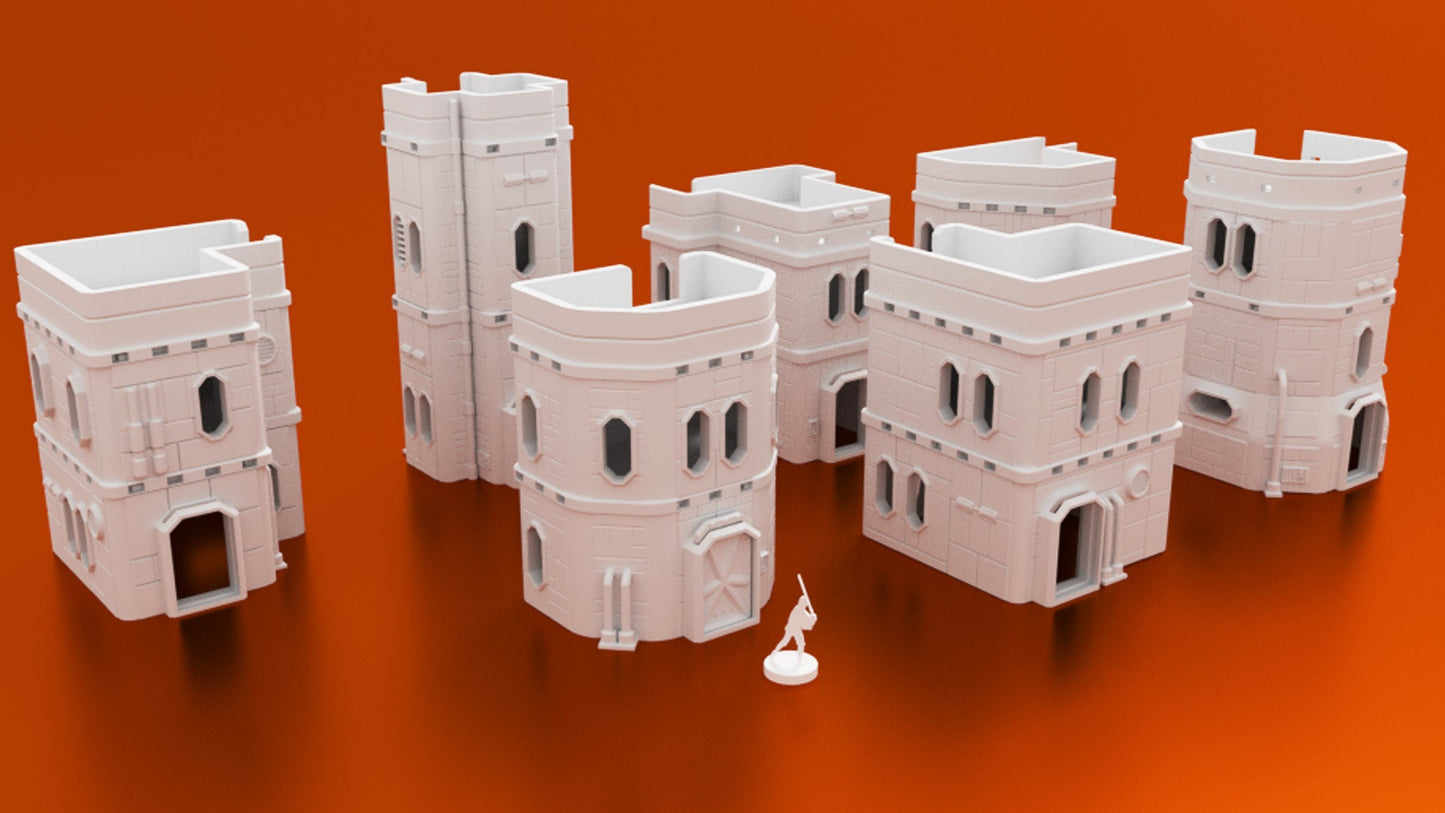 Colony Mining Town sci-fi building bundle 28mm