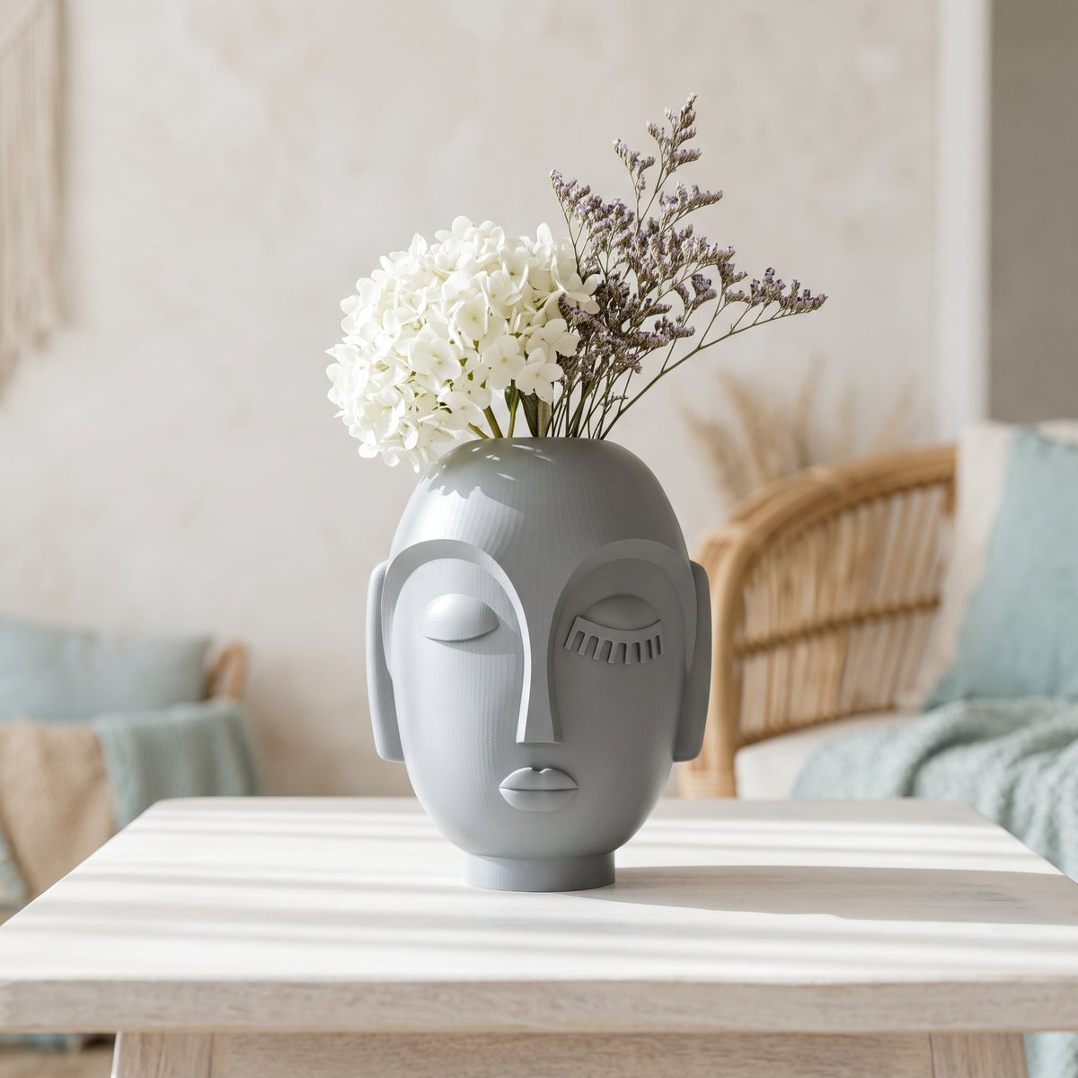 Abstract Face Vase – Modern Sculptural Head Vase - Northern Foundry