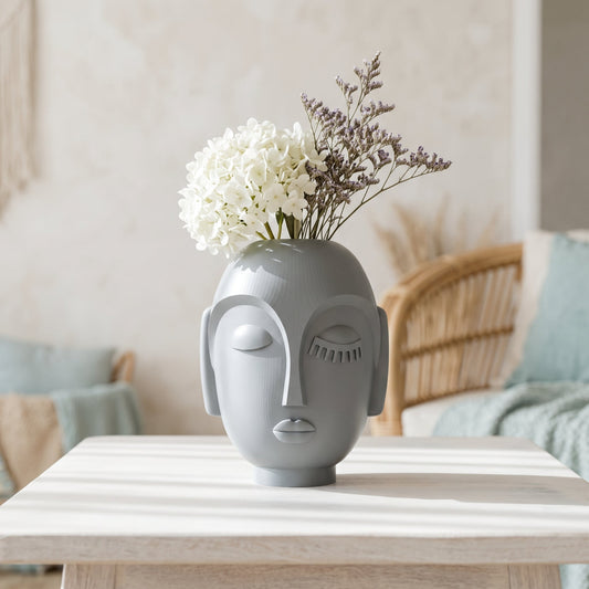 Abstract Face Vase – Modern Sculptural Head Vase - Northern Foundry