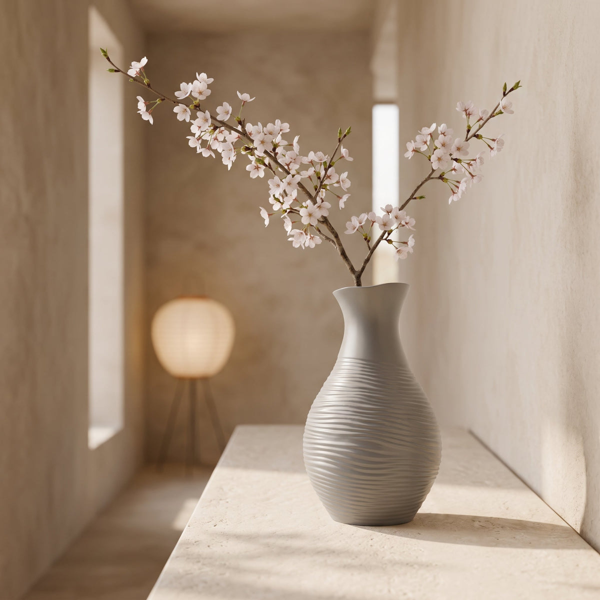 Alba Rippled Flower Vase – Modern Sculptural Vase - Northern Foundry