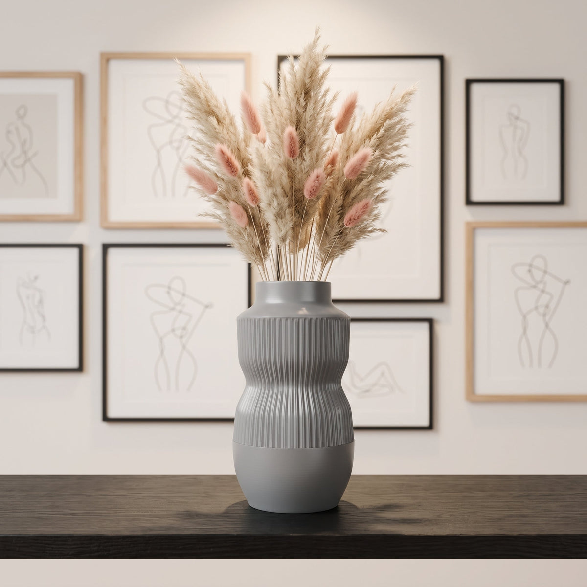 Alba Terra Ribbed Vase – Modern Sculptural Vase - Northern Foundry