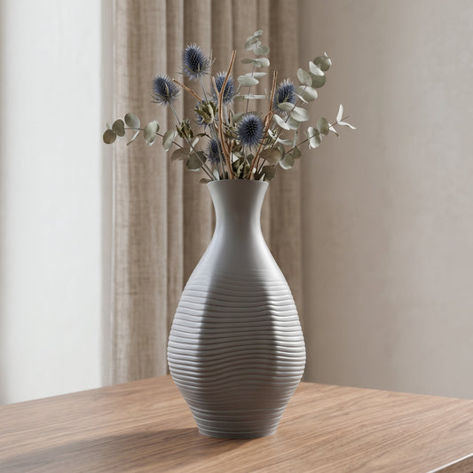 Albano Rippled Bottle Vase – Modern Sculptural Vase - Northern Foundry