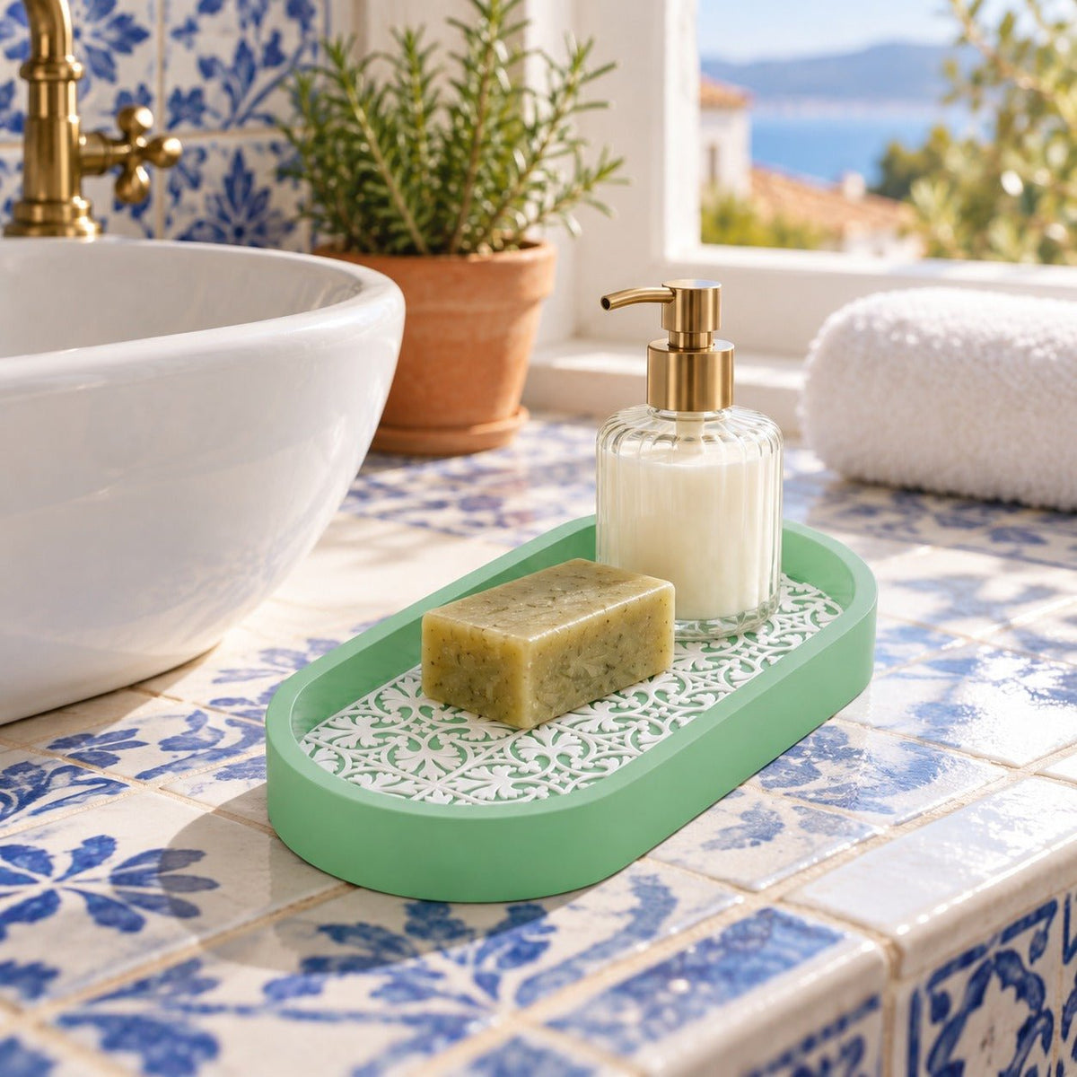 Algarve Tray – Portuguese Tile-Pattern Decorative Tray - Northern Foundry