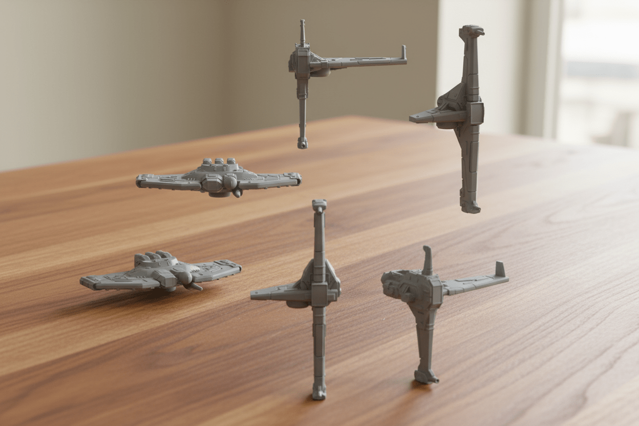 Alliance Carrier Strike Group | Terra Union Space Fleet | Heavy Carriers & Fighter Squadrons | 1:128 Scale Billion Suns Miniatures - Northern Foundry