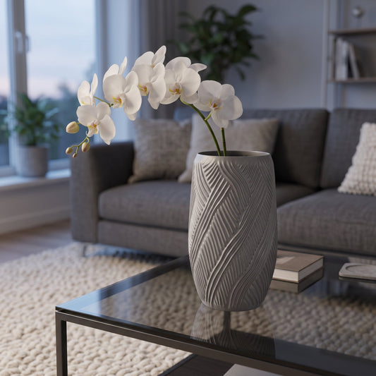 Argentera Woven Texture Vase – Modern Sculptural Vase - Northern Foundry