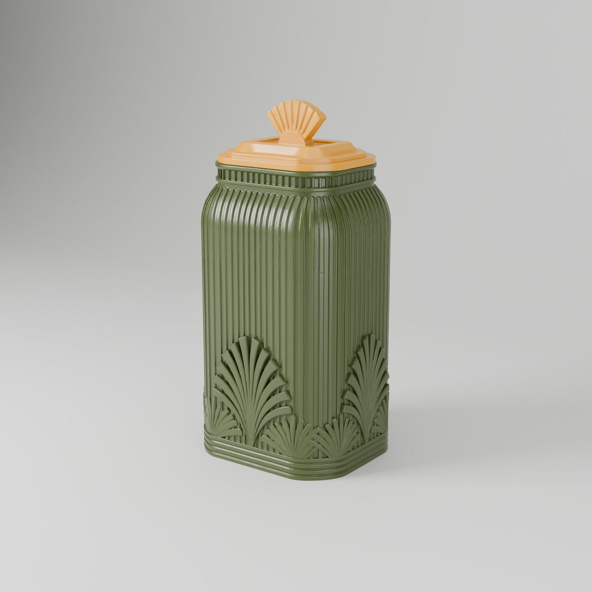 Art Deco Storage Jar with Lid – Fluted Fan Canister - Northern Foundry