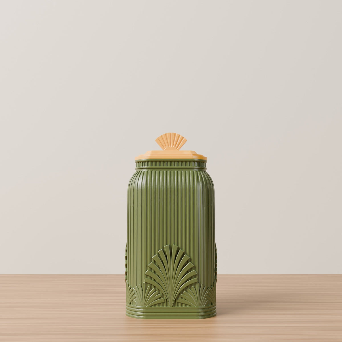 Art Deco Storage Jar with Lid – Fluted Fan Canister - Northern Foundry