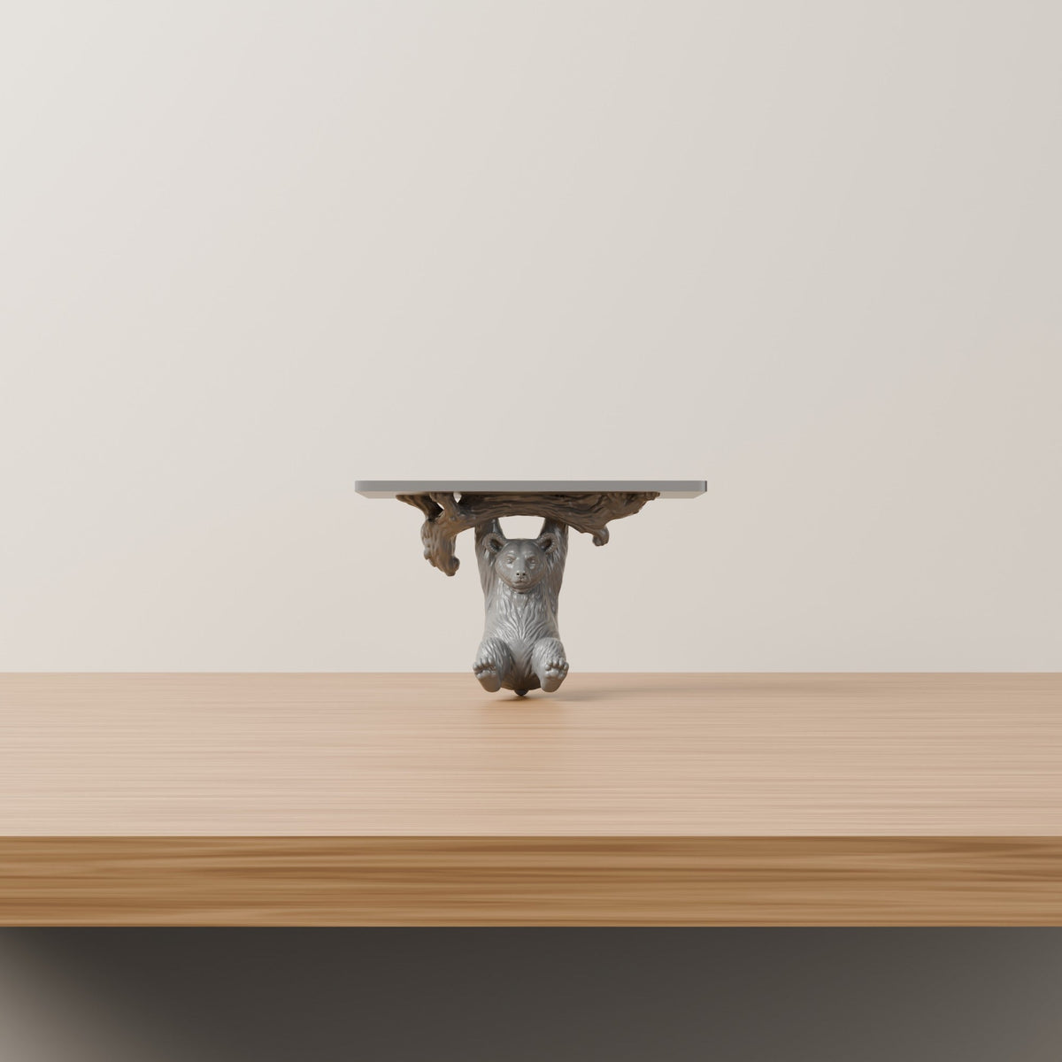Bear Wall Shelf – Bear Cub Hanging from a Branch Shelf - Northern Foundry