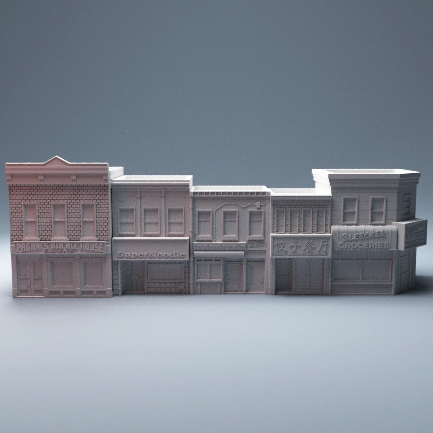 Bleecker Street Urban Epicenter — Superhero Skirmish Terrain Bundle — Size 3 & Size 4 Scenery — 40mm and 28mm Scale City Buildings & Scatter