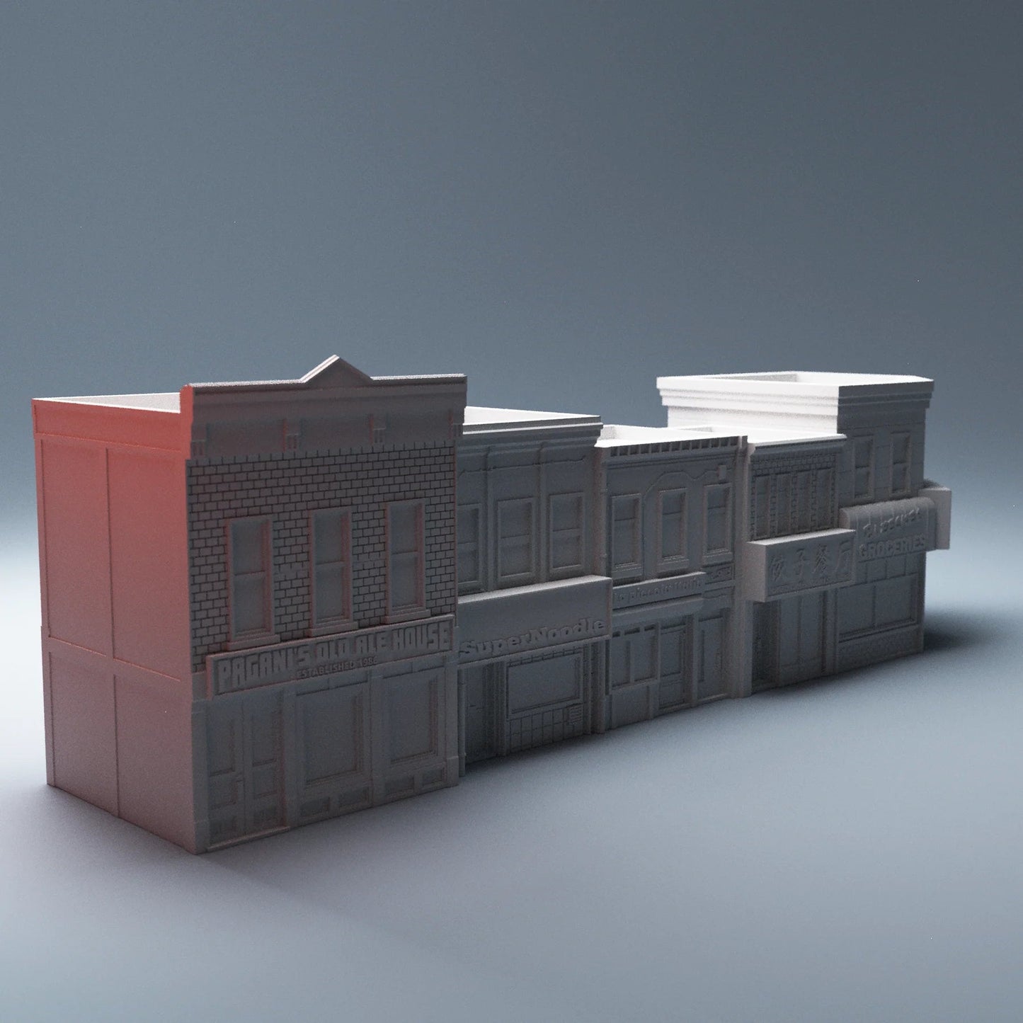 Bleecker Street Urban Epicenter — Superhero Skirmish Terrain Bundle — Size 3 & Size 4 Scenery — 40mm and 28mm Scale City Buildings & Scatter