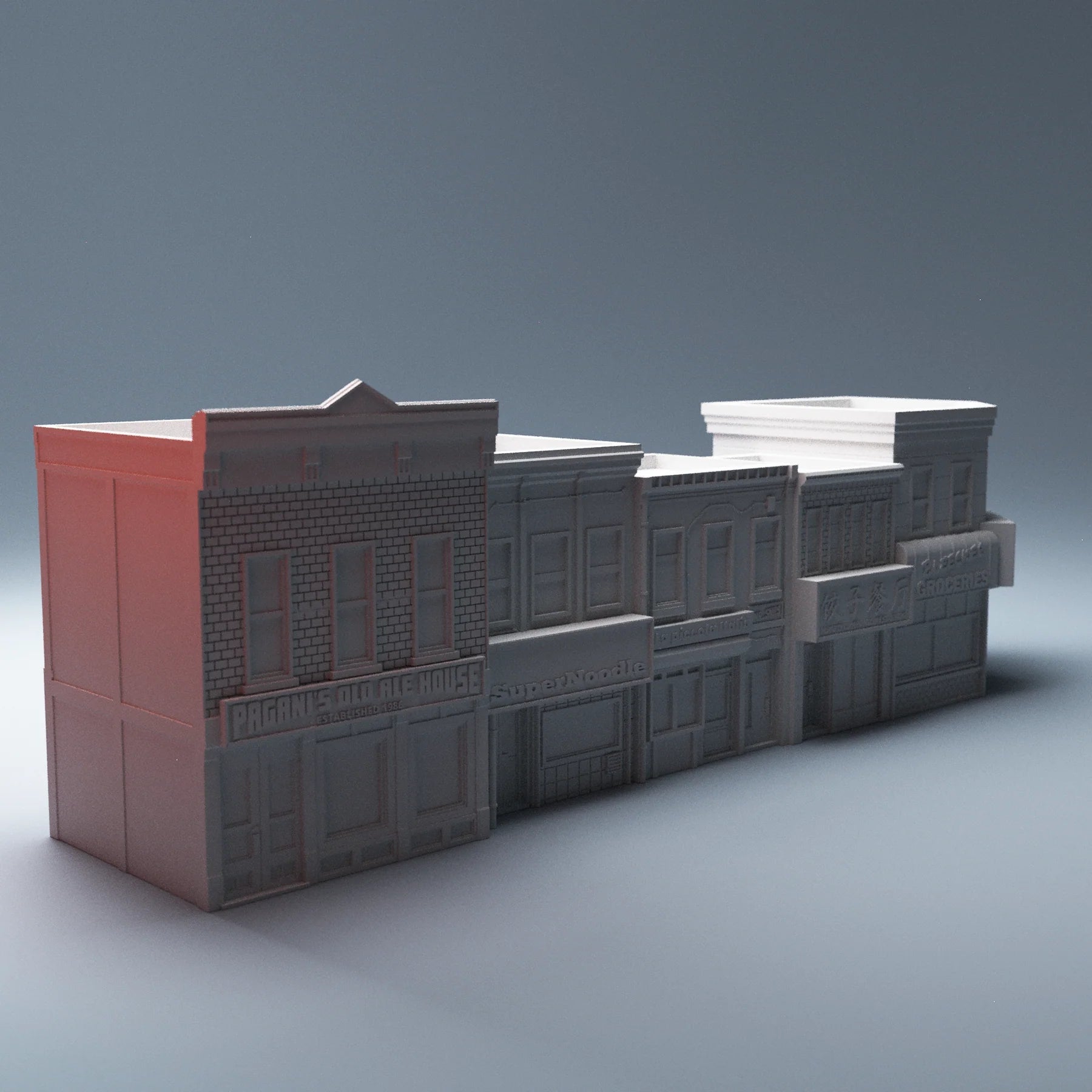 Bleecker Street Urban Epicenter — Superhero Skirmish Terrain Bundle — Size 3 & Size 4 Scenery — 40mm and 28mm Scale City Buildings & Scatter