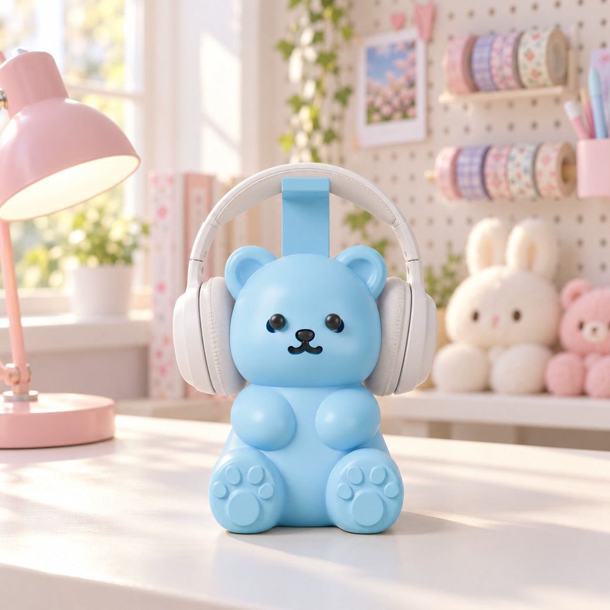 Blue Bear Headphone Stand – Cute Kawaii Headset Holder - Northern Foundry