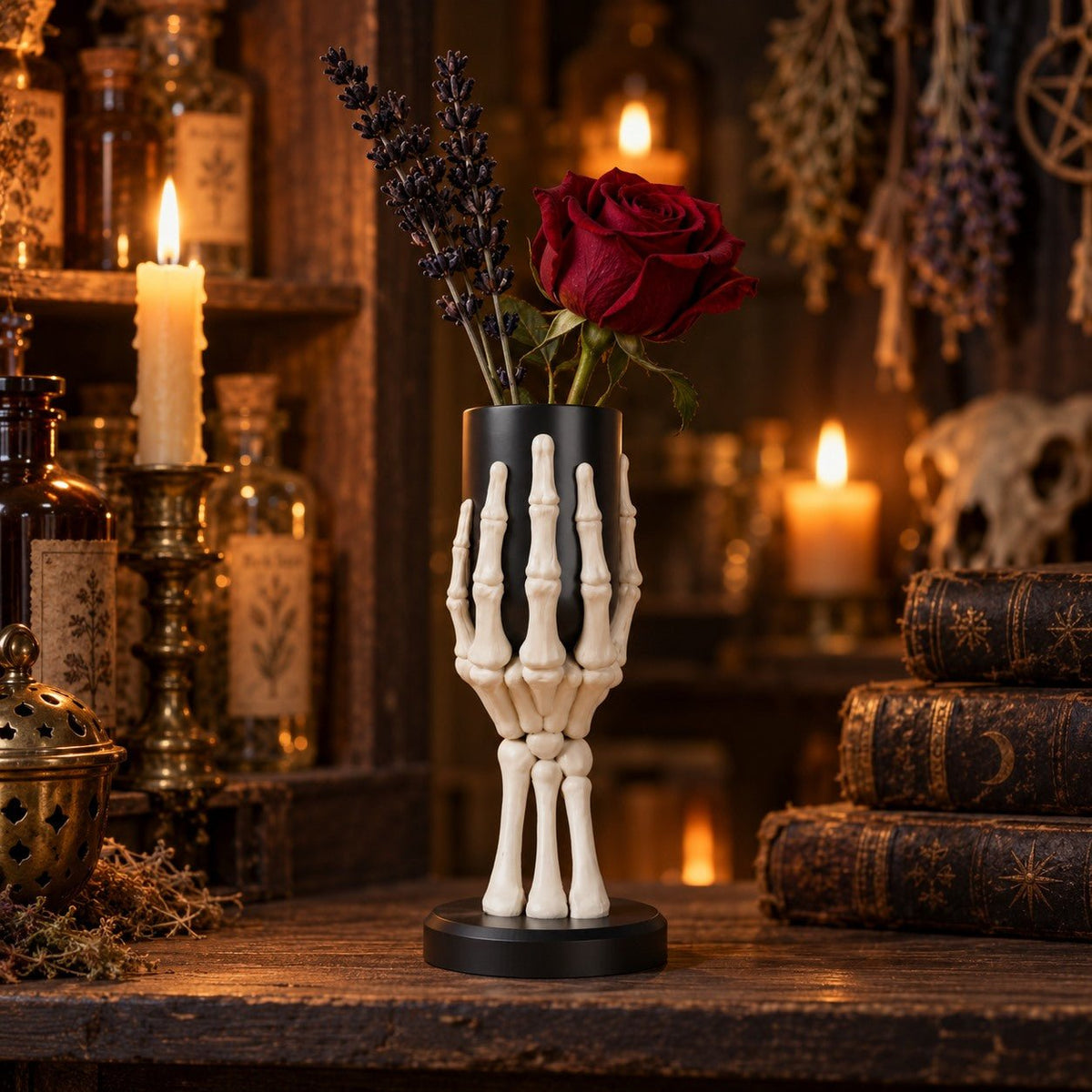 Bone Grip Vase – Skeleton Hand Halloween Decor - Northern Foundry