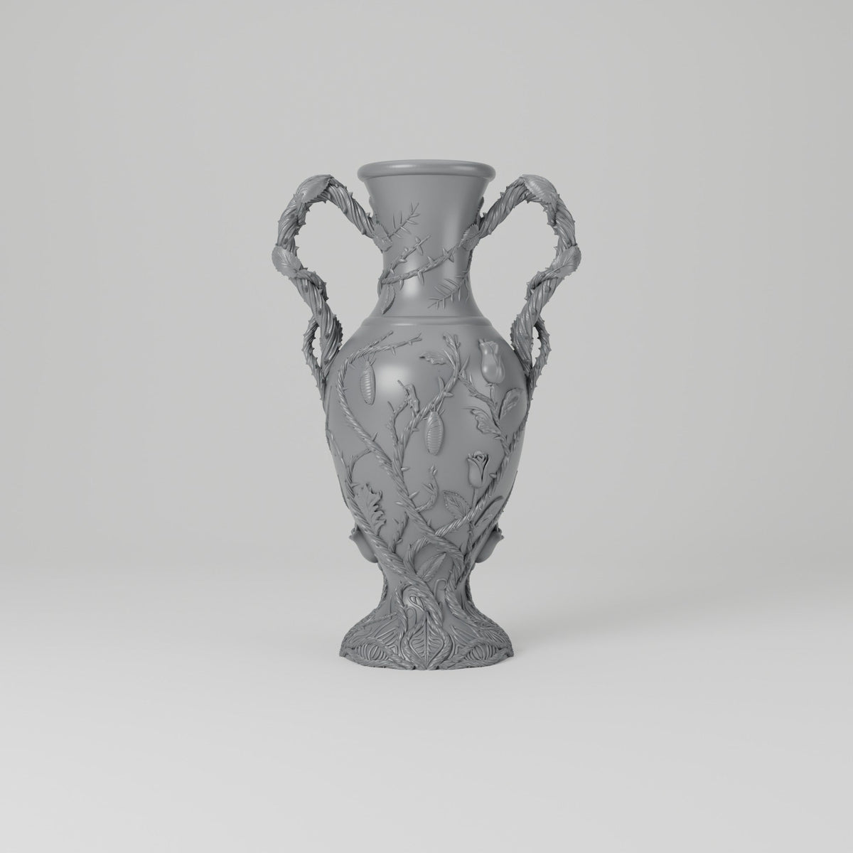 Botanical Amphora Vase – Thorned Vine Handled Vase - Northern Foundry
