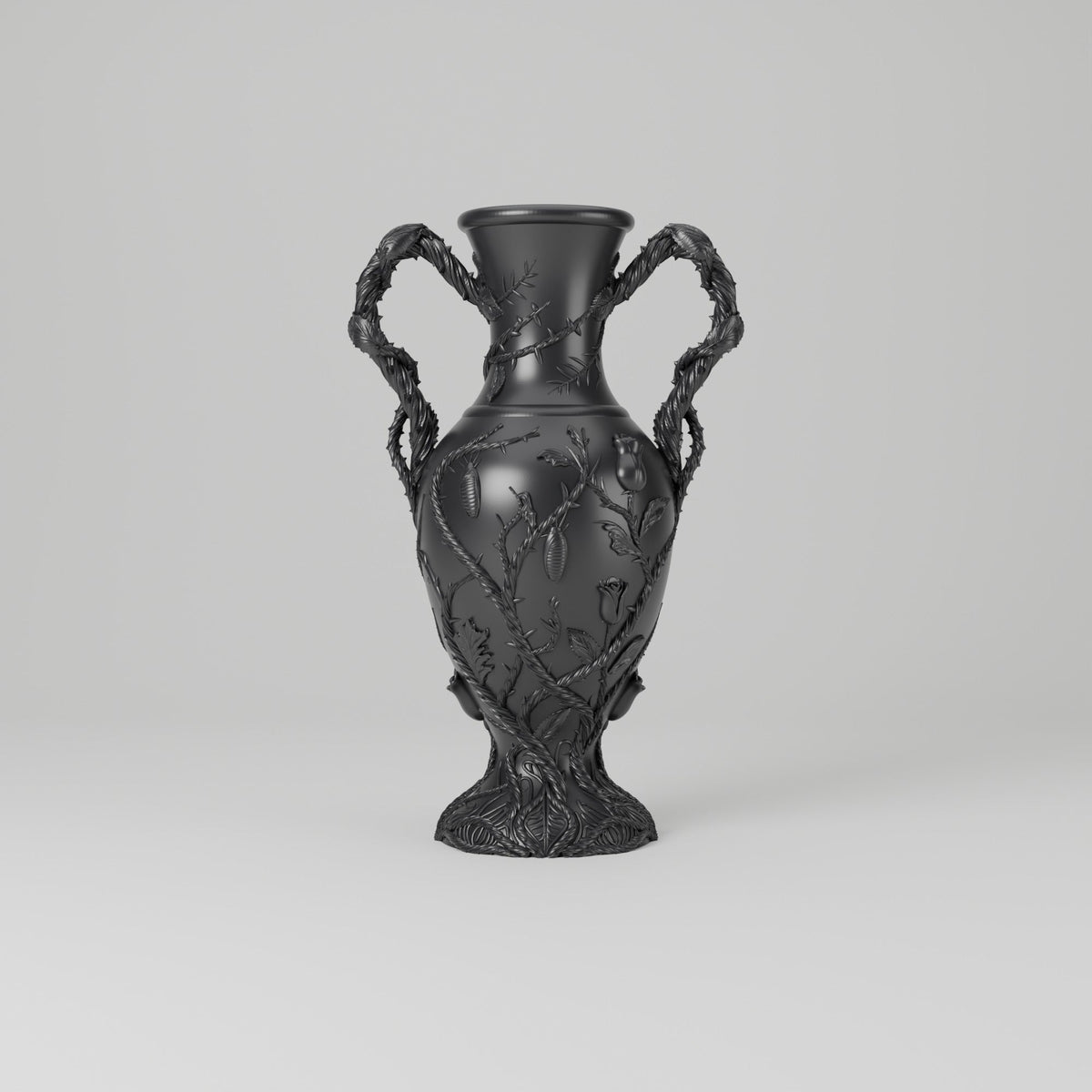 Botanical Amphora Vase – Thorned Vine Handled Vase - Northern Foundry