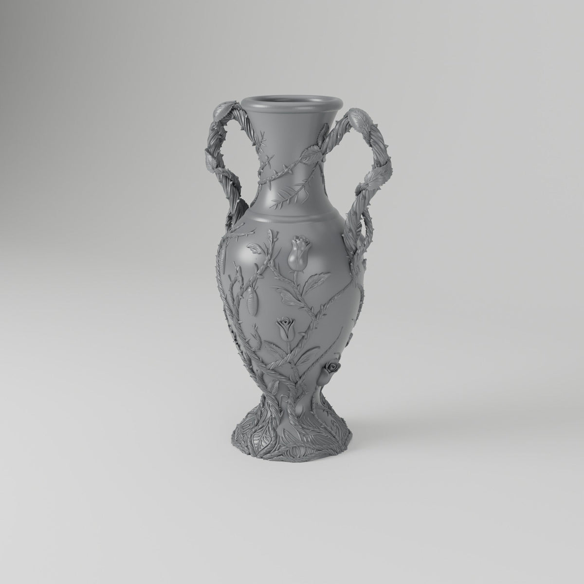 Botanical Amphora Vase – Thorned Vine Handled Vase - Northern Foundry