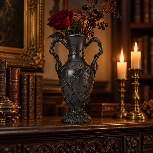 Botanical Amphora Vase – Thorned Vine Handled Vase - Northern Foundry
